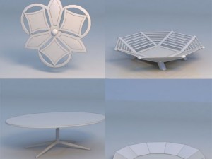 table fruit dish art piece Model 3D