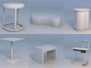 table couch computer table 3D Model