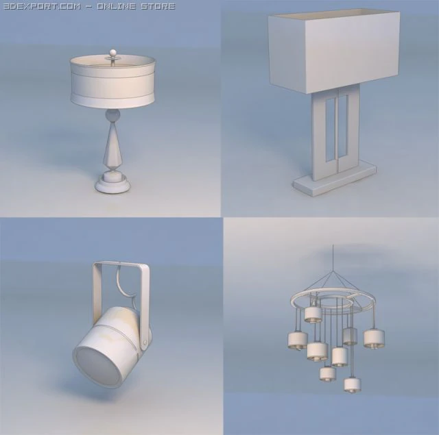 light lamp pendant light 3D Model .c4d .max .obj .3ds .fbx .stl .blend 