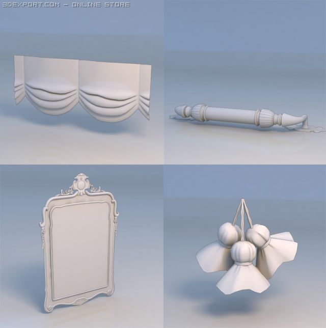 curtain handle art piece Modèle 3D .c4d .max .obj .3ds .fbx .stl .blend 