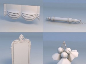 curtain handle art piece Model 3D