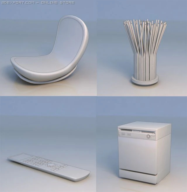 sofa couch controller oven 3D Model .c4d .max .obj .3ds .fbx .stl .blend 
