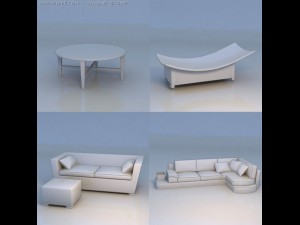 sofa chair table couch Modelo 3D