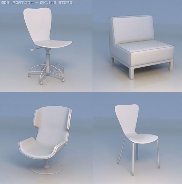 chair sofa couch 3D Модель .c4d .max .obj .3ds .fbx .stl .blend 