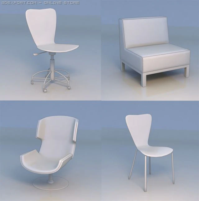 chair sofa couch 3D Model .c4d .max .obj .3ds .fbx .stl .blend 