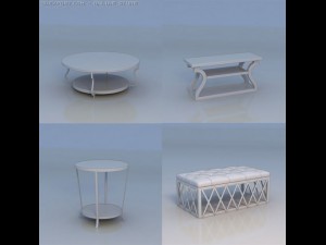 table round table massage bed couch 3D Model