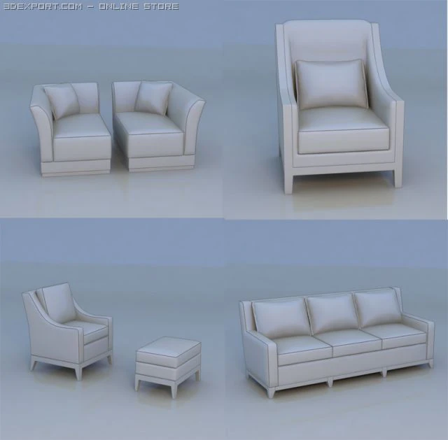 sofa couch 3D Model .c4d .max .obj .3ds .fbx .stl .blend 