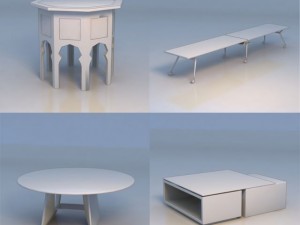 round table desk 3D Model