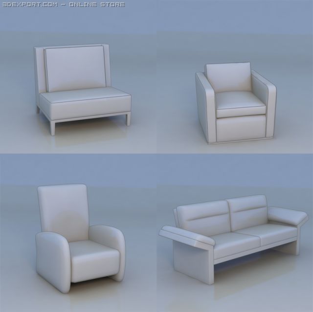 sofa couch lounge 3D 模型 .c4d .max .obj .3ds .fbx .stl .blend