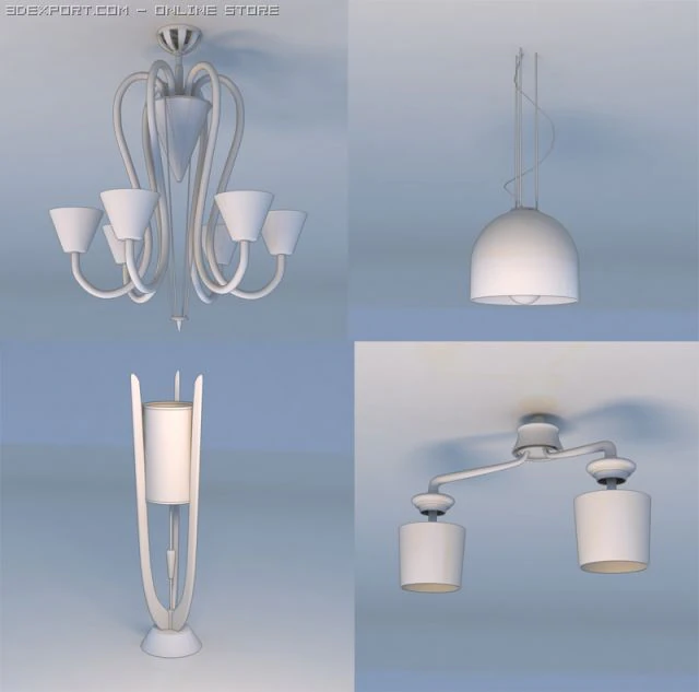 pendant light lamp 3D Model .c4d .max .obj .3ds .fbx .stl .blend 