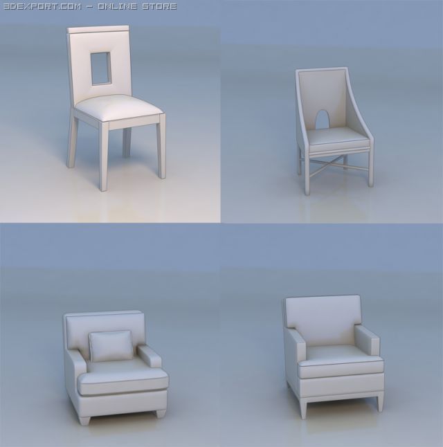 chair sofa Model 3D .c4d .max .obj .3ds .fbx .stl .blend 