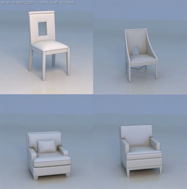 chair sofa 3D Model .c4d .max .obj .3ds .fbx .stl .blend 