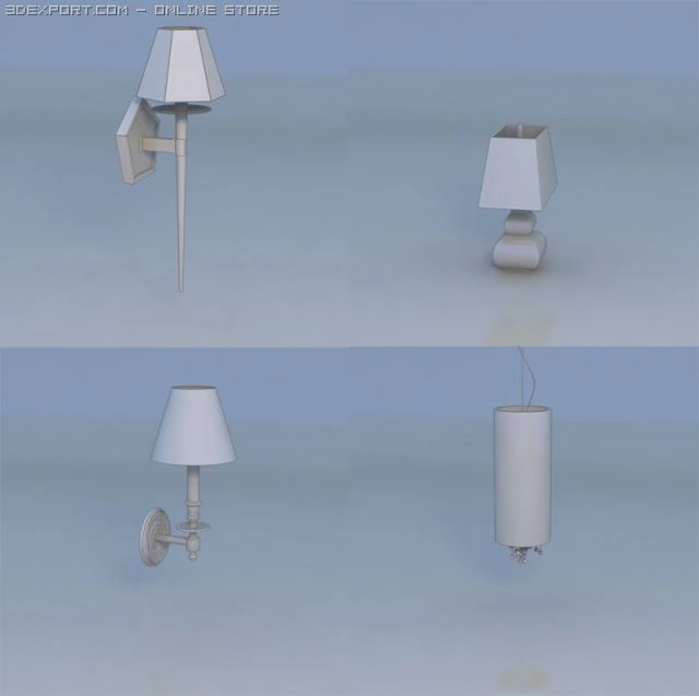 light lamp pendant light 3D Model .c4d .max .obj .3ds .fbx .stl .blend 