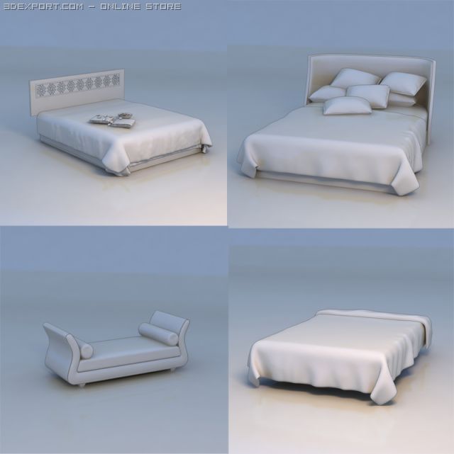 bed massage bed Modèle 3D .c4d .max .obj .3ds .fbx .stl .blend