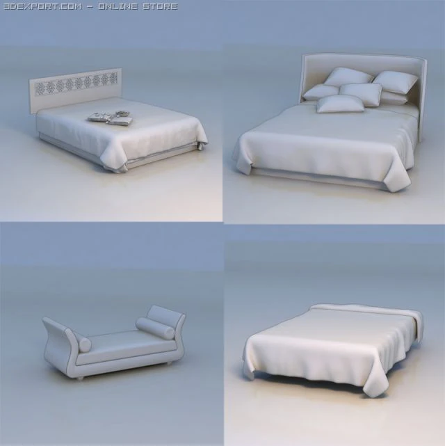 tempat tidur pijat tempat tidur Model 3D .c4d .max .obj .3ds .fbx .stl .blend 