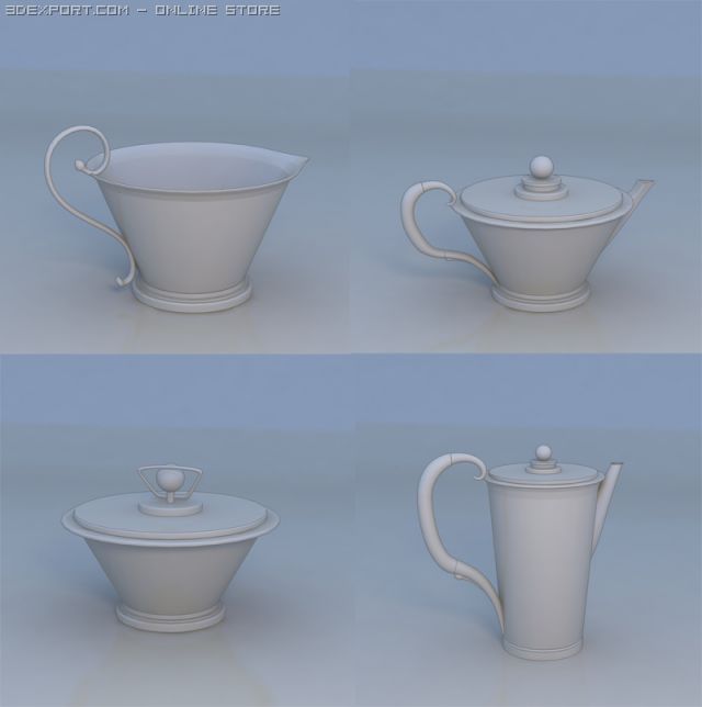 teapot water jug 3D Модель .c4d .max .obj .3ds .fbx .stl .blend 