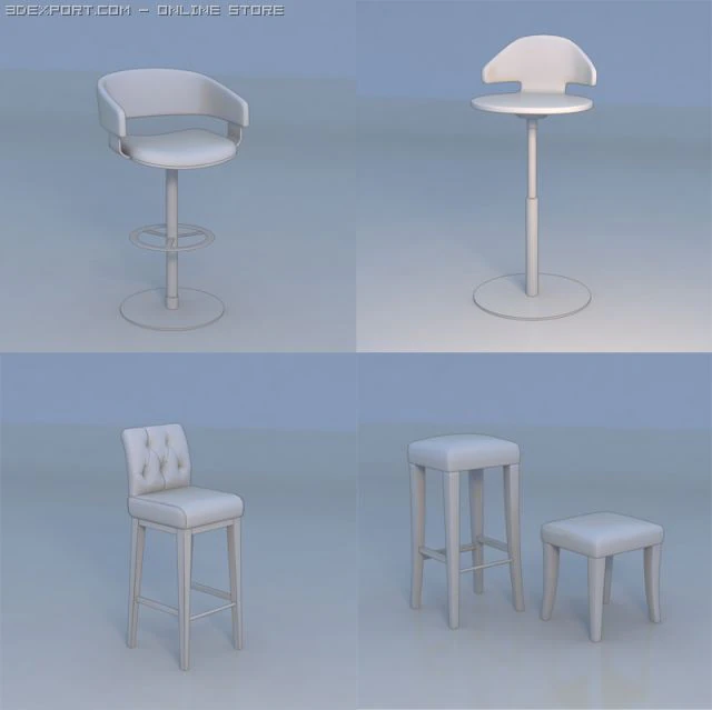 sofa kursi bar Model 3D .c4d .max .obj .3ds .fbx .stl .blend 