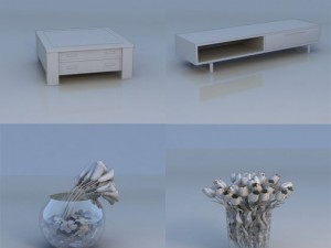 table flowers accessories Modelo 3D