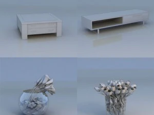 Tischblumen-Accessoires 3D Modell