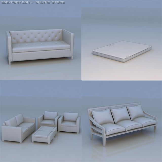 sofa chair laptop Model 3D .c4d .max .obj .3ds .fbx .stl .blend 
