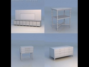 shelf table cabinet Model 3D