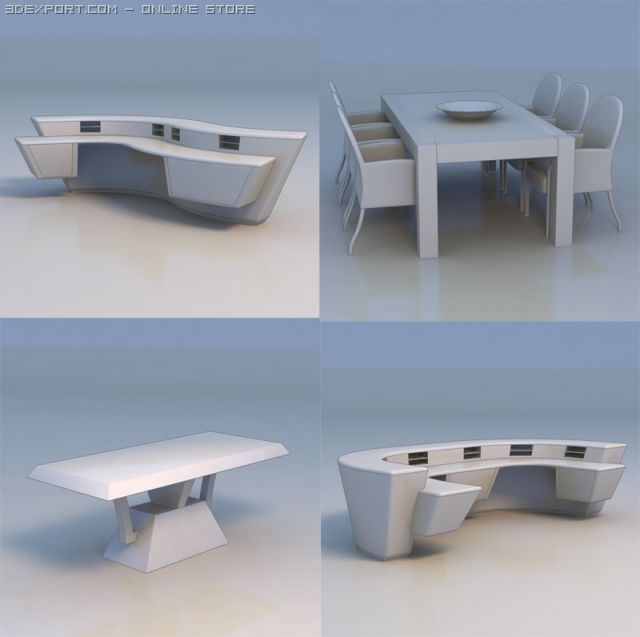 table desk 3D Model .c4d .max .obj .3ds .fbx .stl .blend