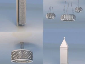 leichte Pendelleuchte 3D Modell