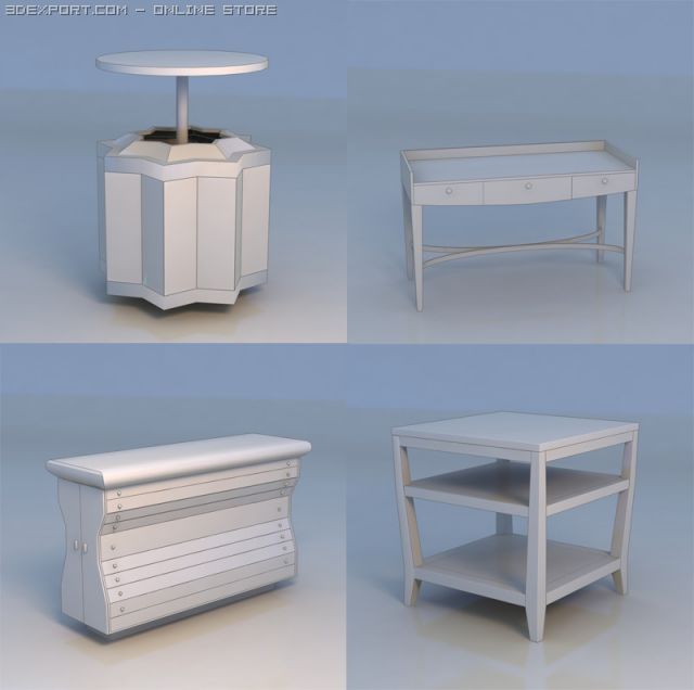 table desk shelf 3D 模型 .c4d .max .obj .3ds .fbx .stl .blend 