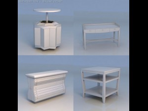 table desk shelf Modelo 3D