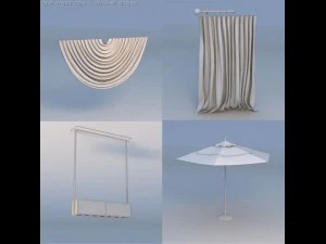 tenda parasole leggera per ombrellone Modello 3D