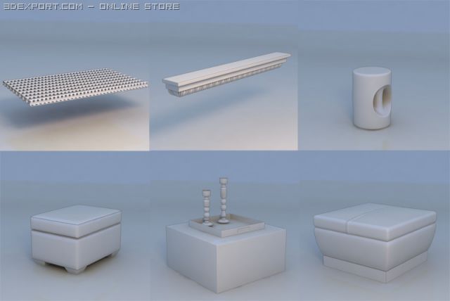 panel couch table 3D 모델 .c4d .max .obj .3ds .fbx .stl .blend 