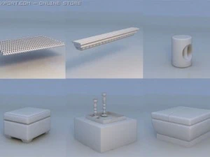 панельний стіл диван 3D Модель