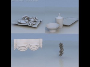 fruit curtain cup accessories Model 3D