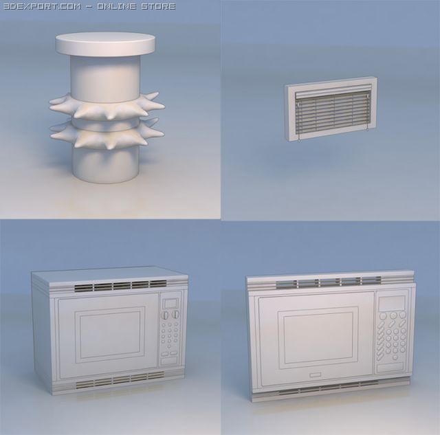 table oven shutter blind 3D Модель .c4d .max .obj .3ds .fbx .stl .blend 