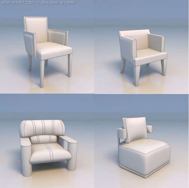 sofa couch chair 3D Model .c4d .max .obj .3ds .fbx .stl .blend 
