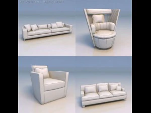 Sofa, Sessel, Couch, Lounge 3D Modell