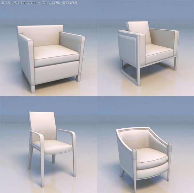 sofa chair Modelo 3D .c4d .max .obj .3ds .fbx .stl .blend 