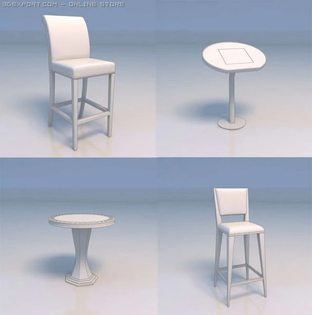 cadeira de banquinho Modelo 3D .c4d .max .obj .3ds .fbx .stl .blend