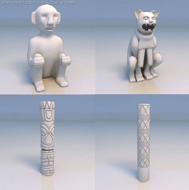 statue sculpture art piece 3D 모델 .c4d .max .obj .3ds .fbx .stl .blend 