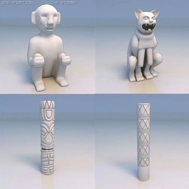 statue sculpture art piece 3D Model .c4d .max .obj .3ds .fbx .stl .blend 
