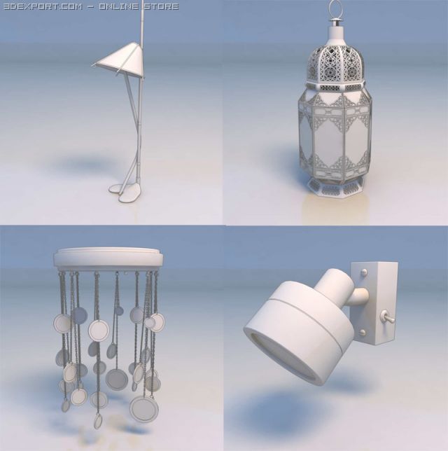 light lamp pendant light Modelo 3D .c4d .max .obj .3ds .fbx .stl .blend 