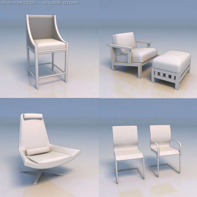 sofa chair 3Dモデル .c4d .max .obj .3ds .fbx .stl .blend 