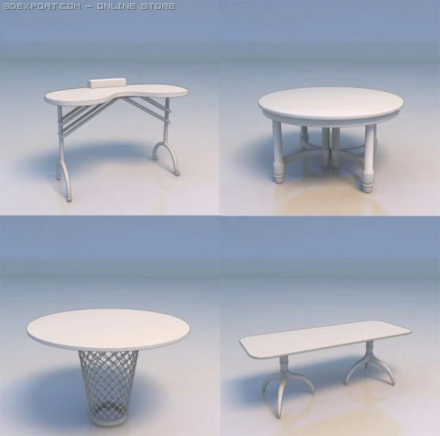 table round table 3D Model .c4d .max .obj .3ds .fbx .stl .blend 