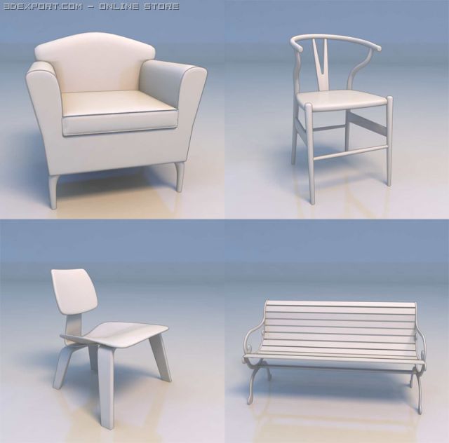 chair sofa lounge Modelo 3D .c4d .max .obj .3ds .fbx .stl .blend 