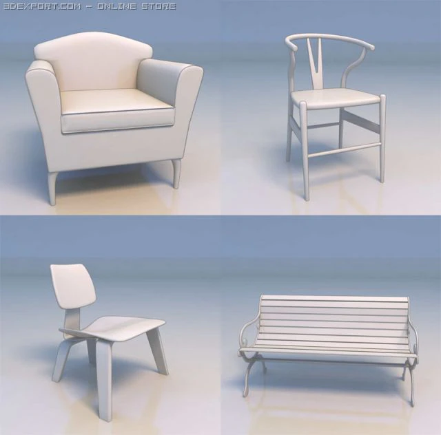 chair sofa lounge 3D Model .c4d .max .obj .3ds .fbx .stl .blend