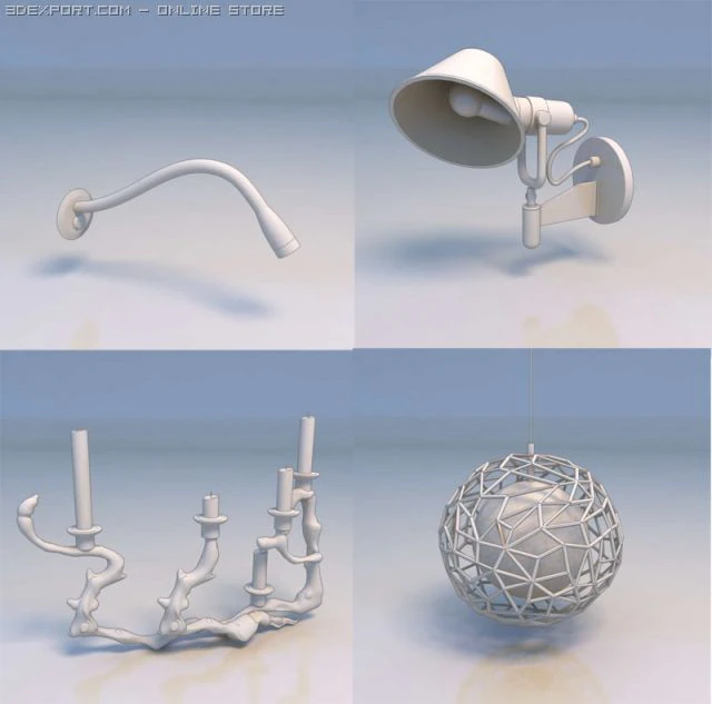 light pendant light wall lamp 3D Model .c4d .max .obj .3ds .fbx .stl .blend 