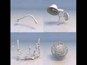 l&aacute;mpara de pared ligera colgante Modelo 3D