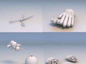 forfex flower dish food glove Model 3D