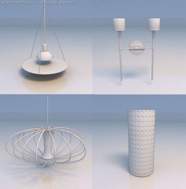 light pendant light lamp Model 3D .c4d .max .obj .3ds .fbx .stl .blend 