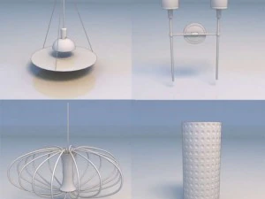 leichte Pendelleuchte 3D Modell